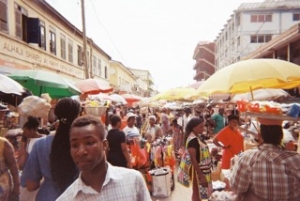 bustling market in Ghana